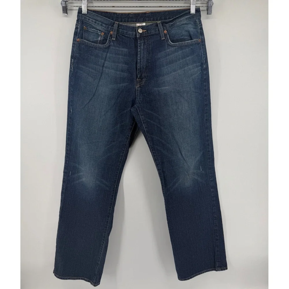 Lucky Brand Jeans Mens 34 Blue Bootcut Regular Dark Flight Stretch Denim 7M10642